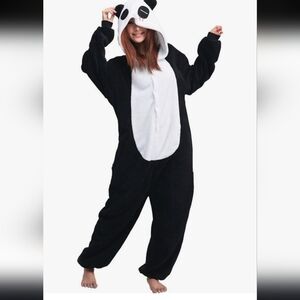 Cozy Black and White Panda Onesie Pajamas
